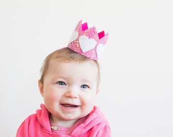 Girls First Birthday, Valentine's Birthday, Heart Birthday Crown, Valentine's Crown, Heart Crown, Little Blue Olive