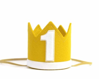 1st Birthday Boy Crown || 1st Birthday Party Hat || Boy's First Birthday || Boy Birthday Outfit || Gold and White