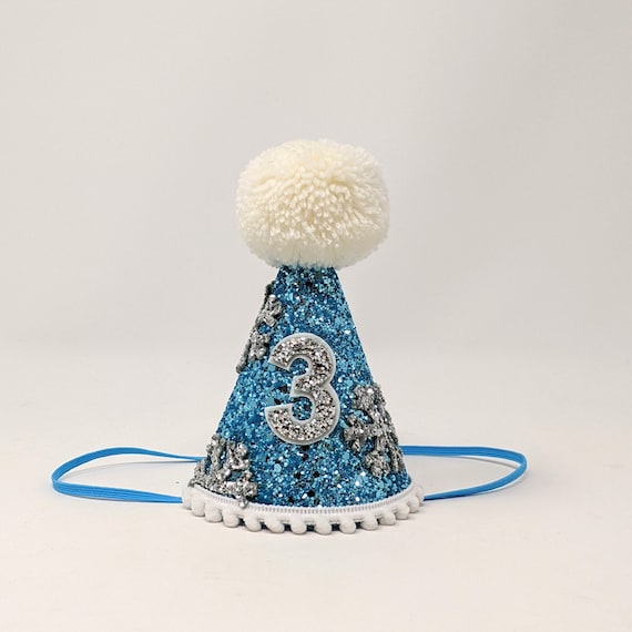 Girls First Birthday Party, Birthday Party Hat, Winter Party, Frozen Party, Snowflake Party, Little Blue Olive Party Hat