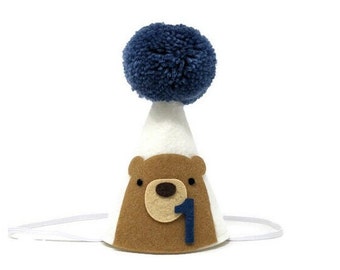 Teddy Bear Birthday Hat, Bear Birthday Party, Teddy Bear Birthday, Woodland Party, Bear Party Hat, Little Blue Olive, Bear Birthday