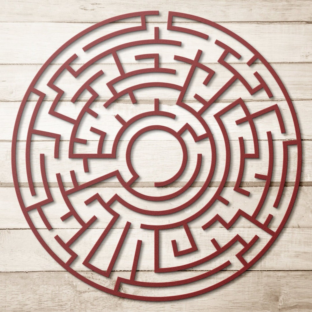 Labyrinth Wall Art Maze Metal Art Maze Wall Art Minimalist Etsy