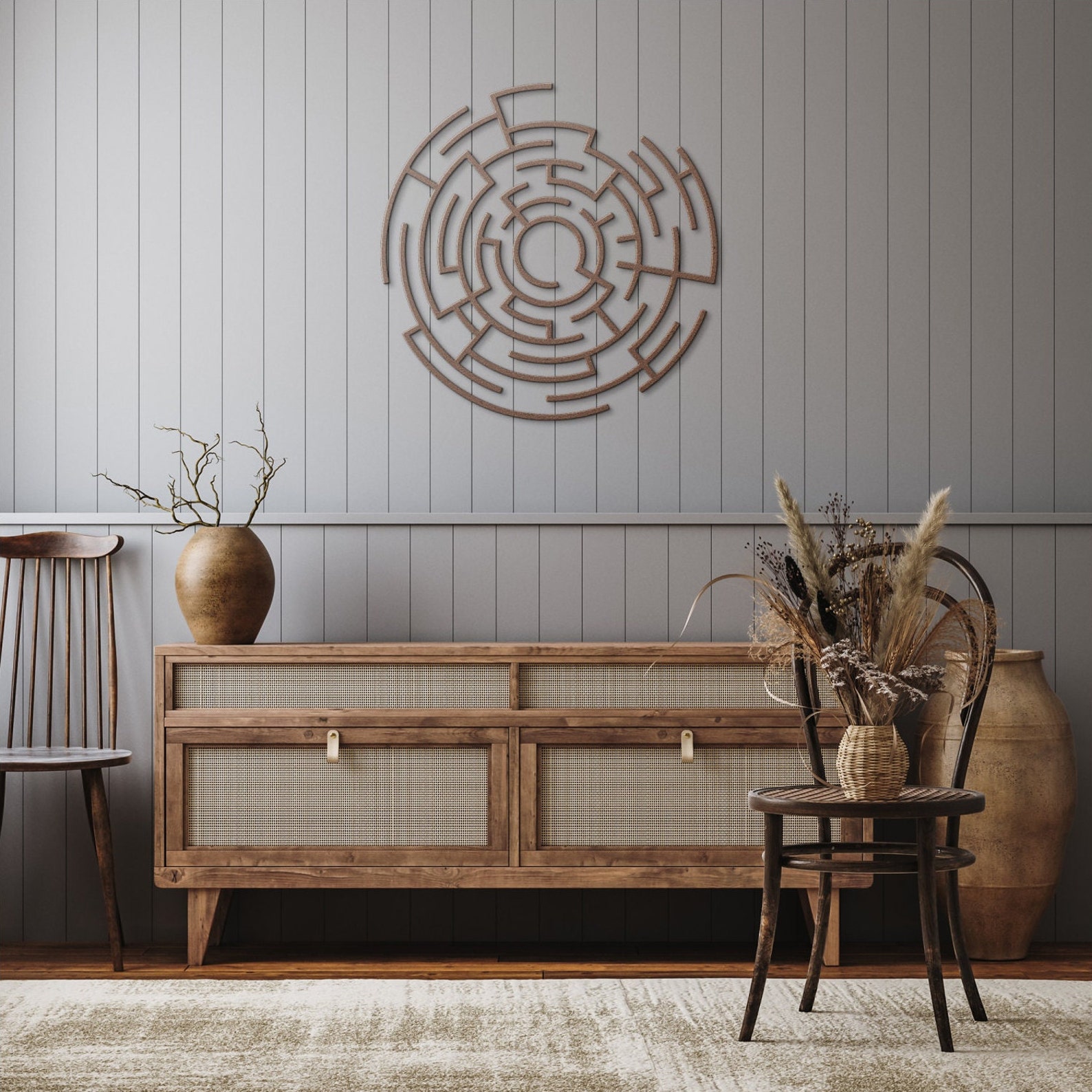 Labyrinth Wall Art, Maze Metal Art, Maze Wall Art, Minimalist Wall Art