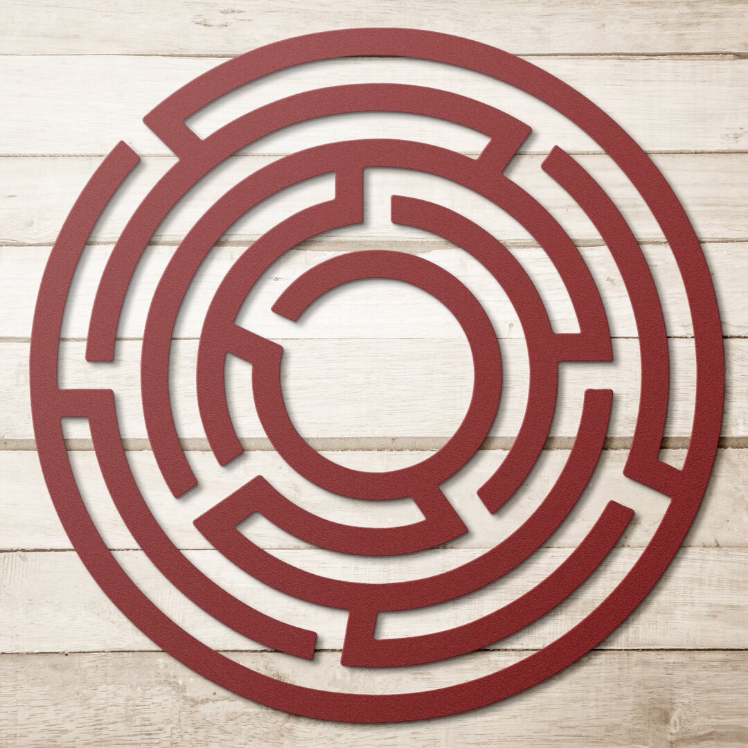 Labyrinth Wall Art Maze Metal Art Maze Wall Art Minimalist Etsy