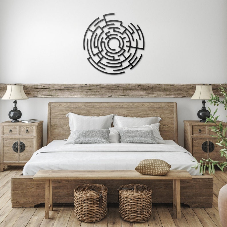 Labyrinth Wall Art, Maze Metal Art, Maze Wall Art, Minimalist Wall Art, Big Maze Metal Art