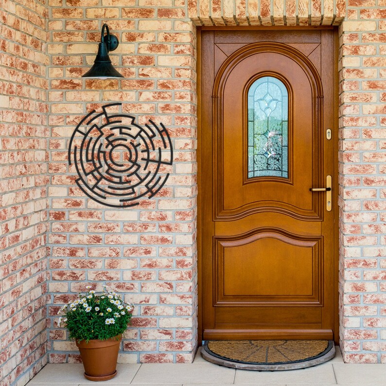 Labyrinth Wall Art, Maze Metal Art, Maze Wall Art, Minimalist Wall Art, Big Maze Metal Art