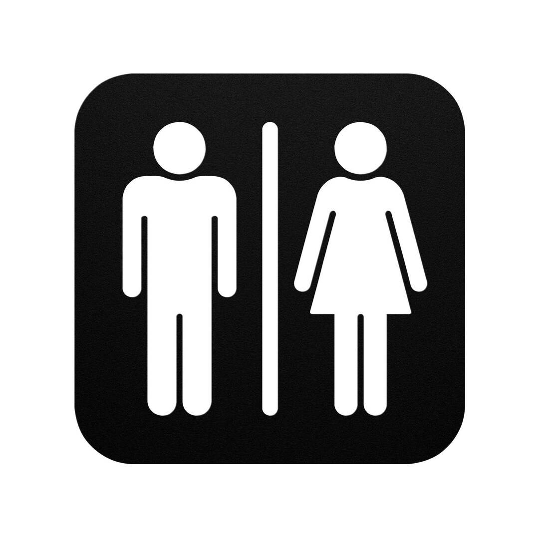 Restroom Metal Door Sign Unisex Bathroom Sign Neutral Gender - Etsy