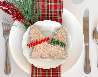 Christmas Table Placecard | Christmas Plate Decor | Winter Table Decorations | Seat Cards Table Decor | Personalized Christmas Place Setting