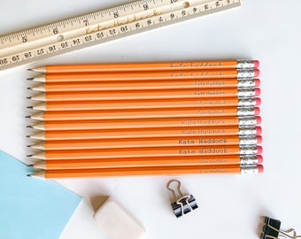 Personalized Pencils Student Name | 12 pack #2 Pencils | Laser Engraved | Back to School | Teacher Gift | Custom Pencils | Custom Name