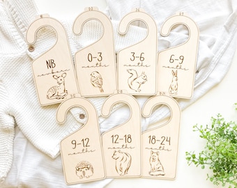 Woodland Animals Baby Closet Dividers - Set Of 6 For 1.25 Inch Rod, NB To 18 Months