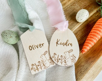 Floral Bunny Easter Basket Tag | Easter Tag| Bunny Name Tag | Easter Basket Tag | Bunny Tag | Kids Easter Basket | Floral Bunny Egg Tag