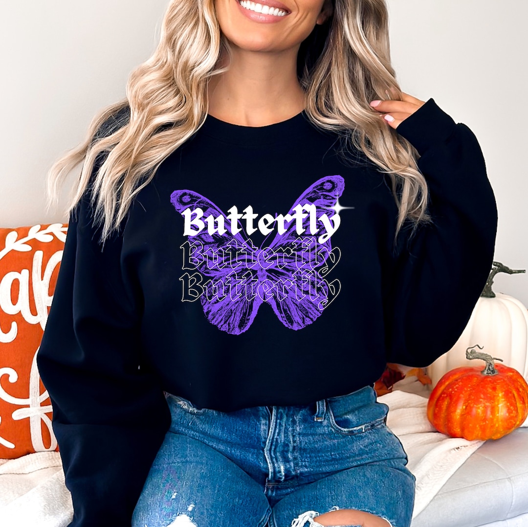 Butterfly Sweatshirt, Butterfly Sweater, Elegant Nature Pullover