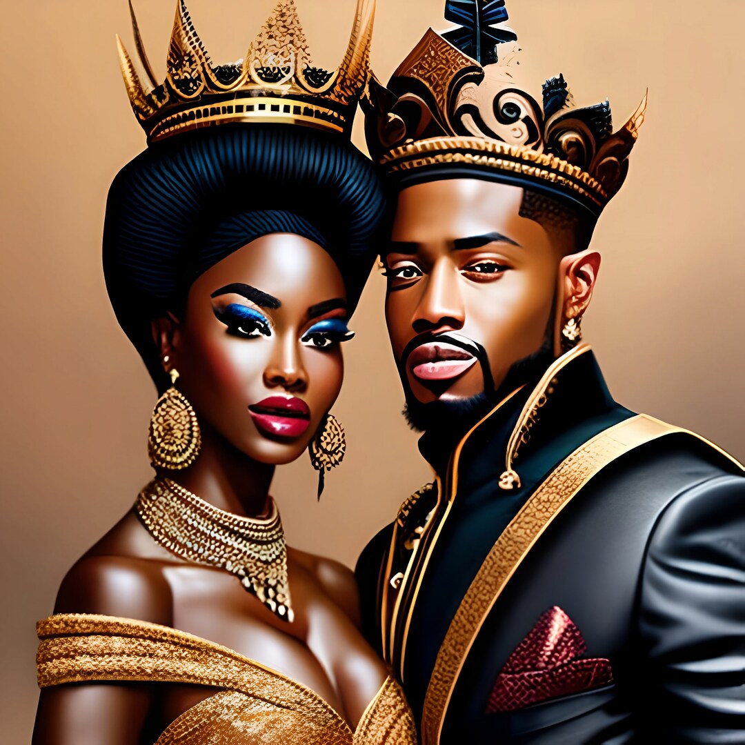 Black King Queen Beautiful Black Love Magic Melanin Etsy