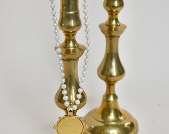 Early 20th Century English Brass Turned Candlesticks