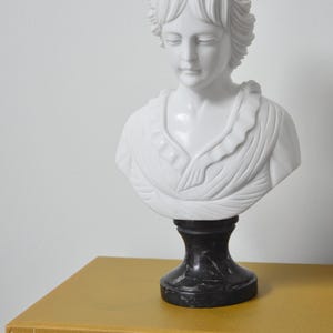 A Solid Handcarved Marble Vintage Bust of Woman