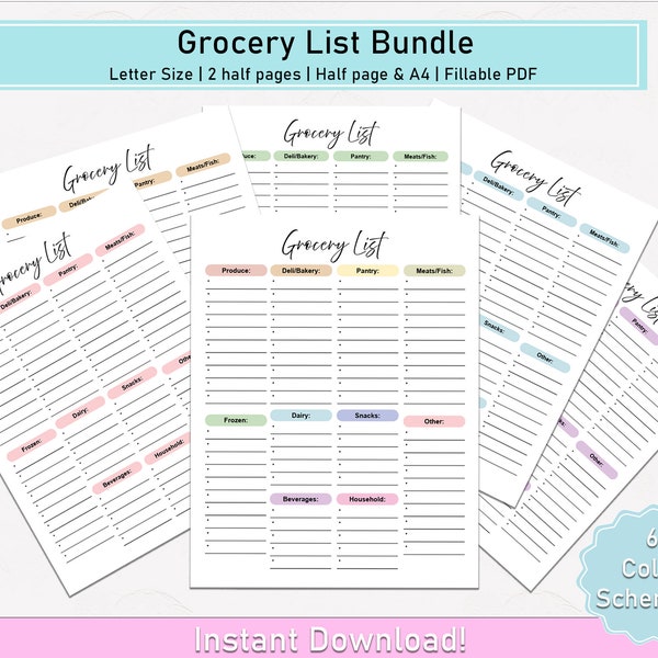 Shopping List Printable PDF Grocery List Printable Grocery Template ...