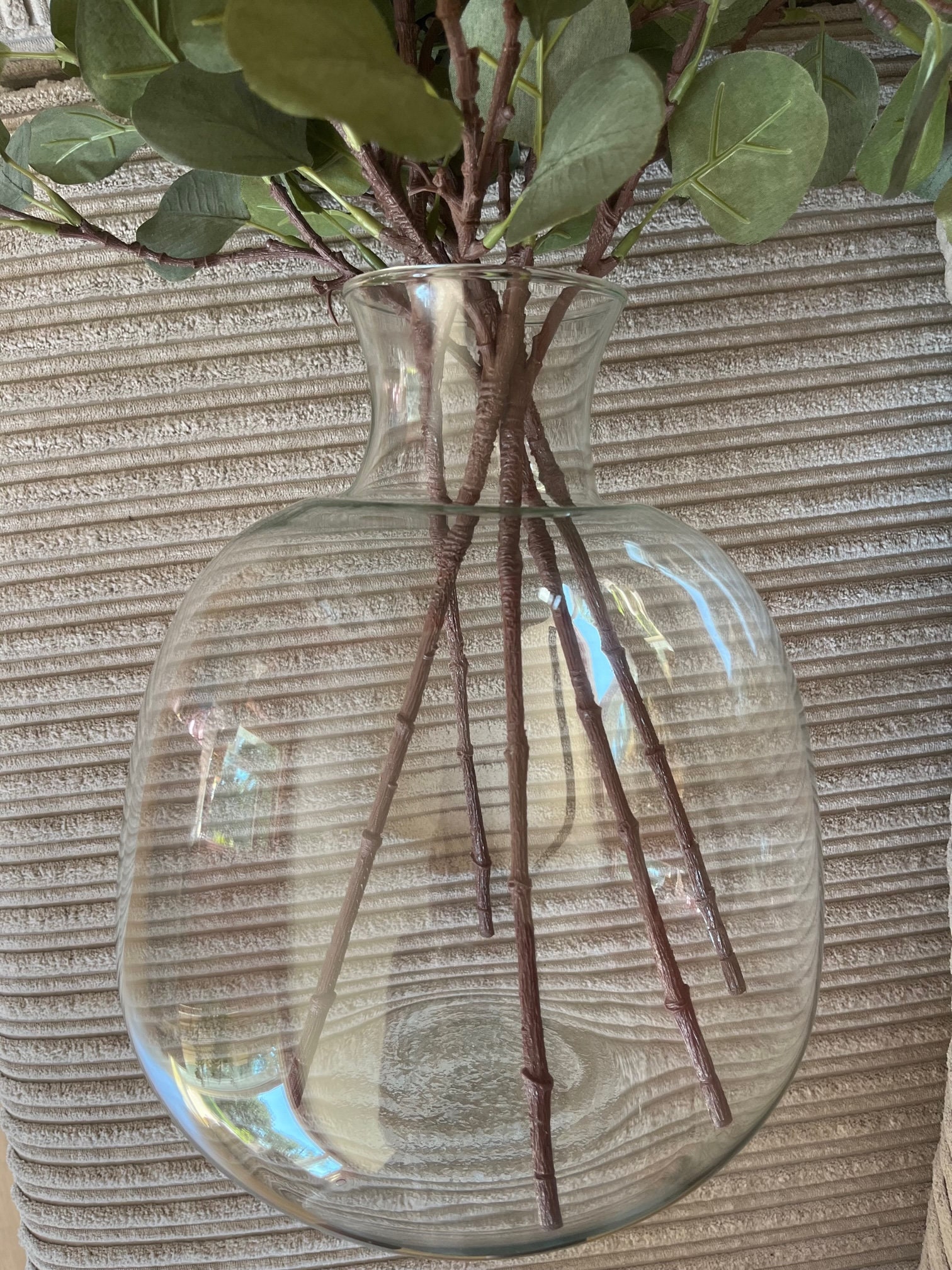 Glass Bottle Neck Vase 25cmx29cm Etsy UK