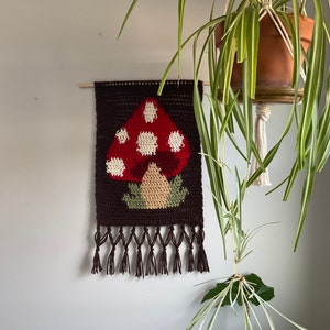 Crochet Mushroom Wall Art