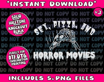Sex pizza and horror movies shirt for funny horror movie fan Tank Top