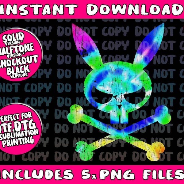 Scary Skull And Crossbones Bad Rabbit Horror Bunny Tie Dye