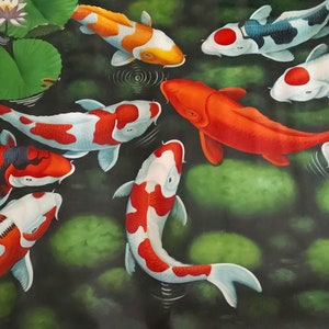 9 Koi Fish Painting With Fresh Natural Nuance - Etsy India