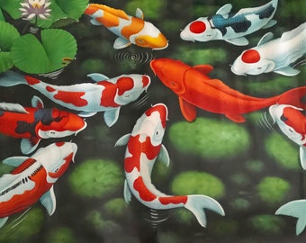 9 Koi Fish Painting With Fresh Natural Nuance