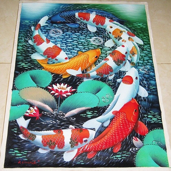 Koi Fish Painting Etsy