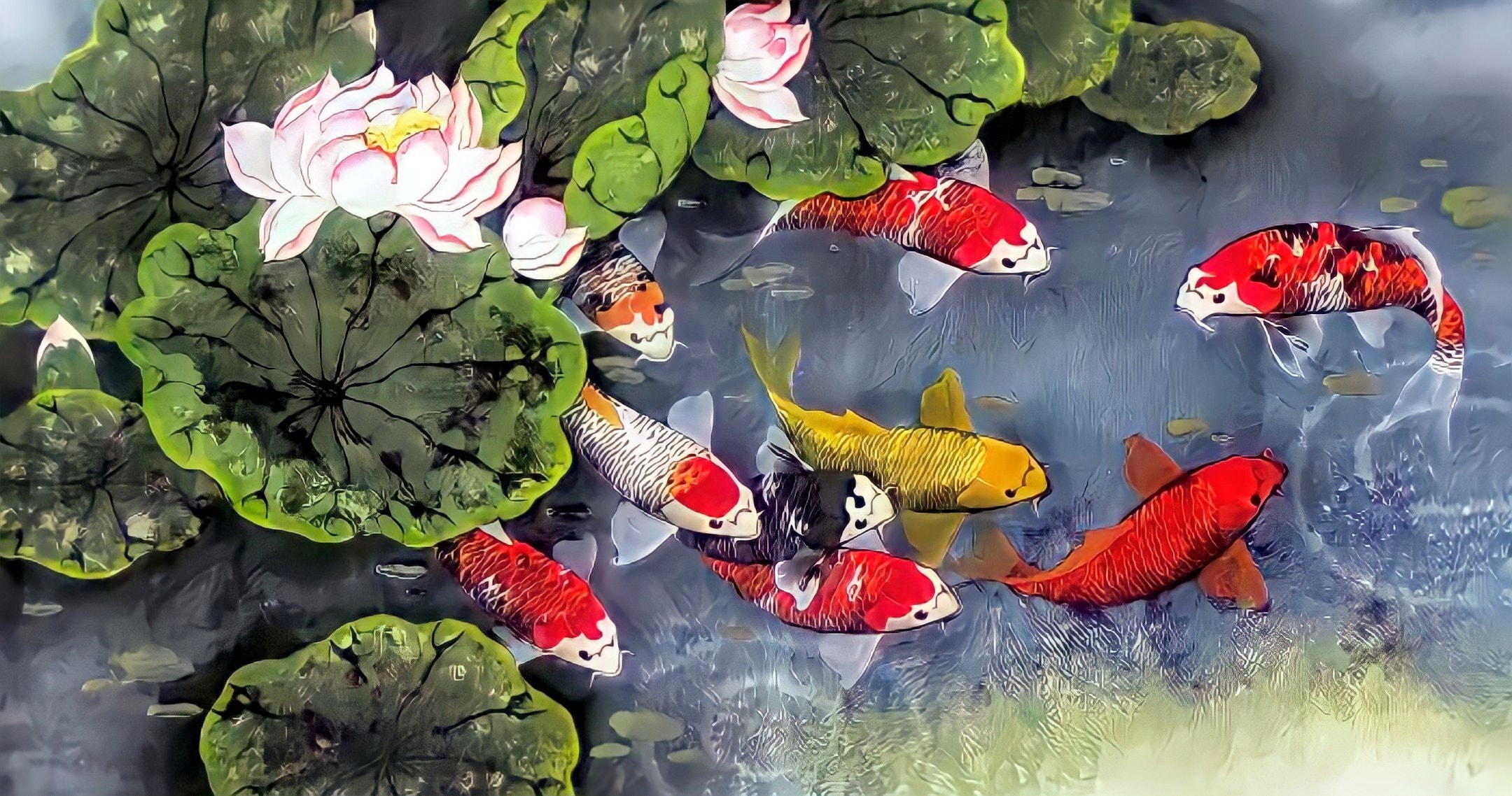9 Koi Fish Feng Shui Painting - Etsy