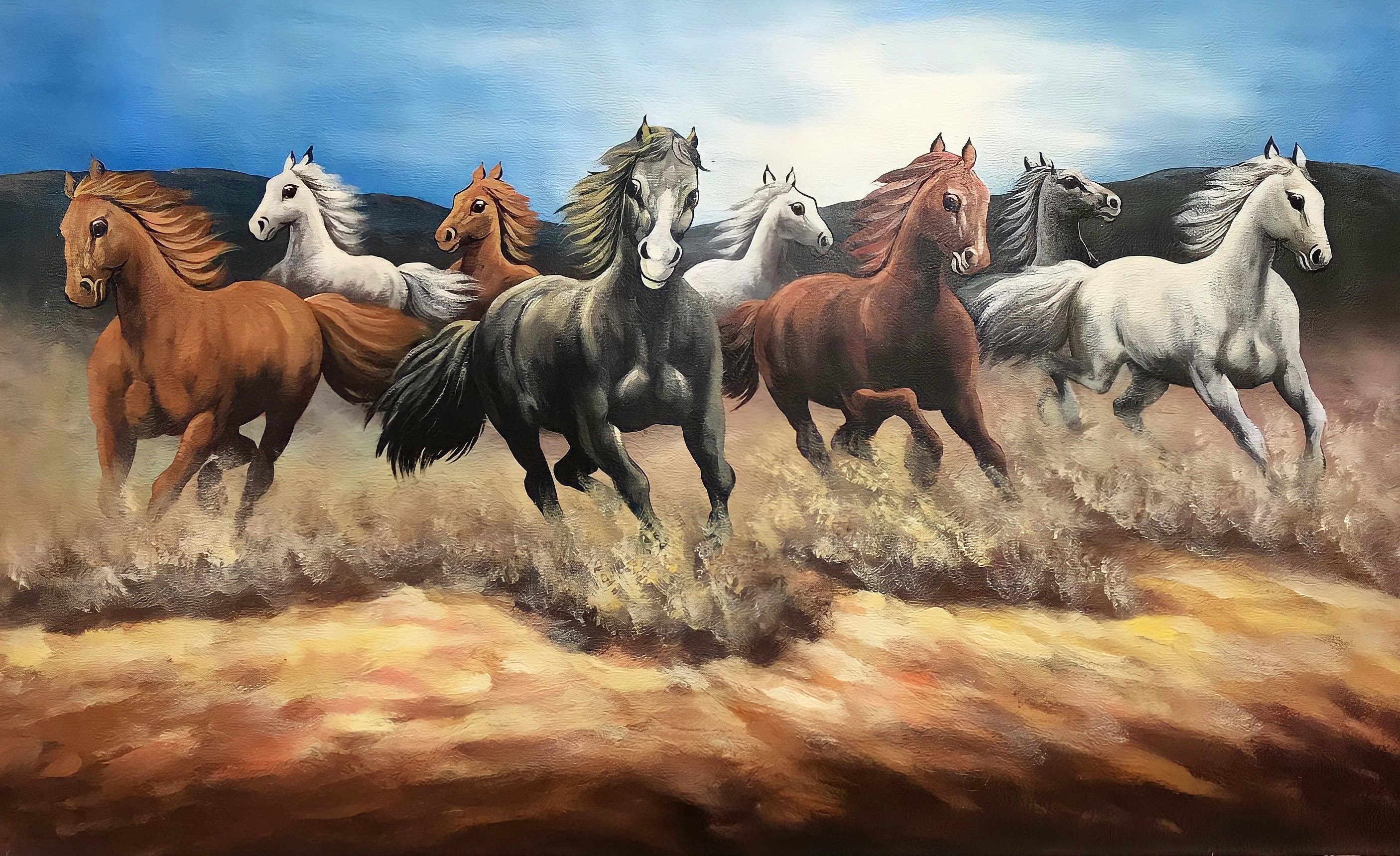 Best 8 Running Horses Feng Shui Painting Etsy UK