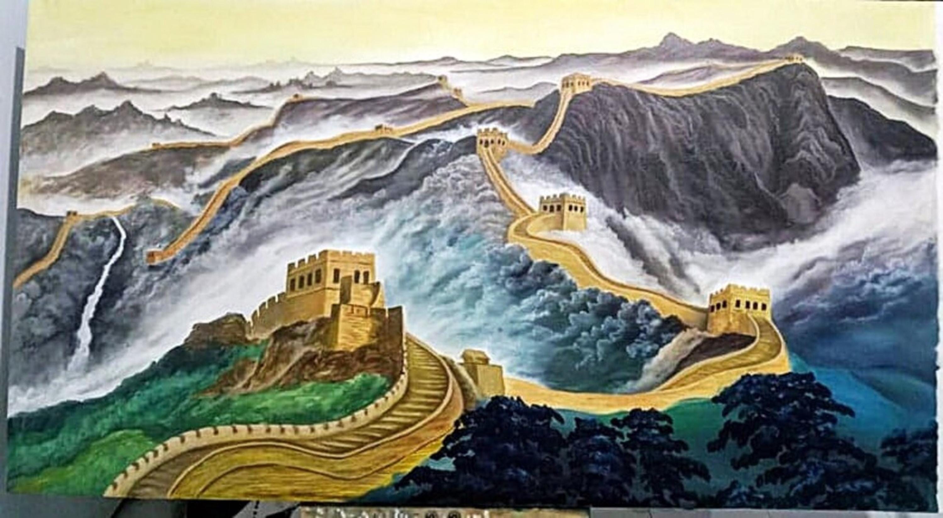 【真作】版画　リトグラフ　万里の長城　壮大な世界遺産　鮮やかな描写　V152 万里の長城の絵画 - Etsy 日本