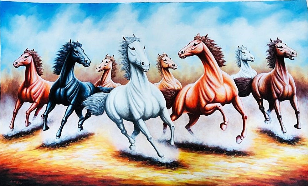 馬の絵画 馬の絵1 風水 絵画 (120X67CM) | セオアートギャラリー