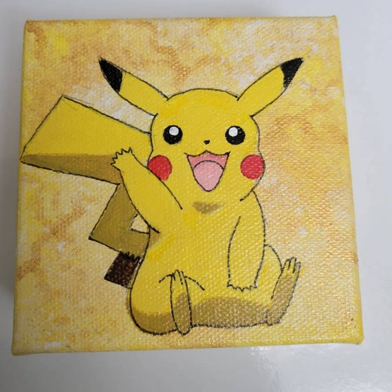 Pikachu Acrylic Tiny Canvas - Etsy