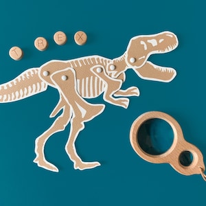 Kit d'anatomie et de fouilles Dinosaure, Activité dinosaure à imprimer, Squelette de T-Rex, Bac sensoriel Montessori, Activité paléontologie
