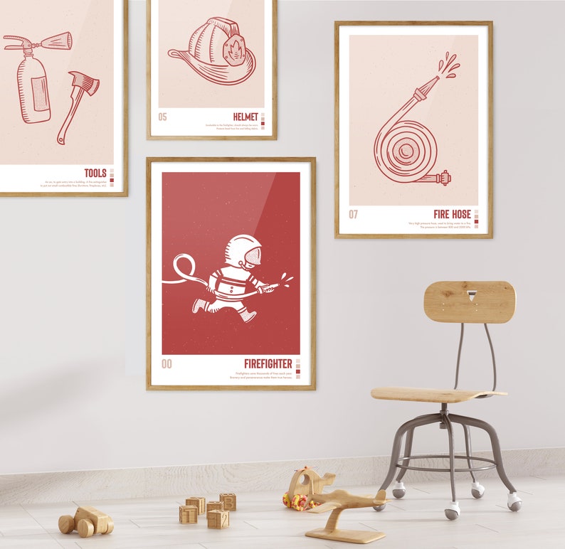 Fire Axe Print | Fire Extinguisher Print | Fireman Poster | Fire ...
