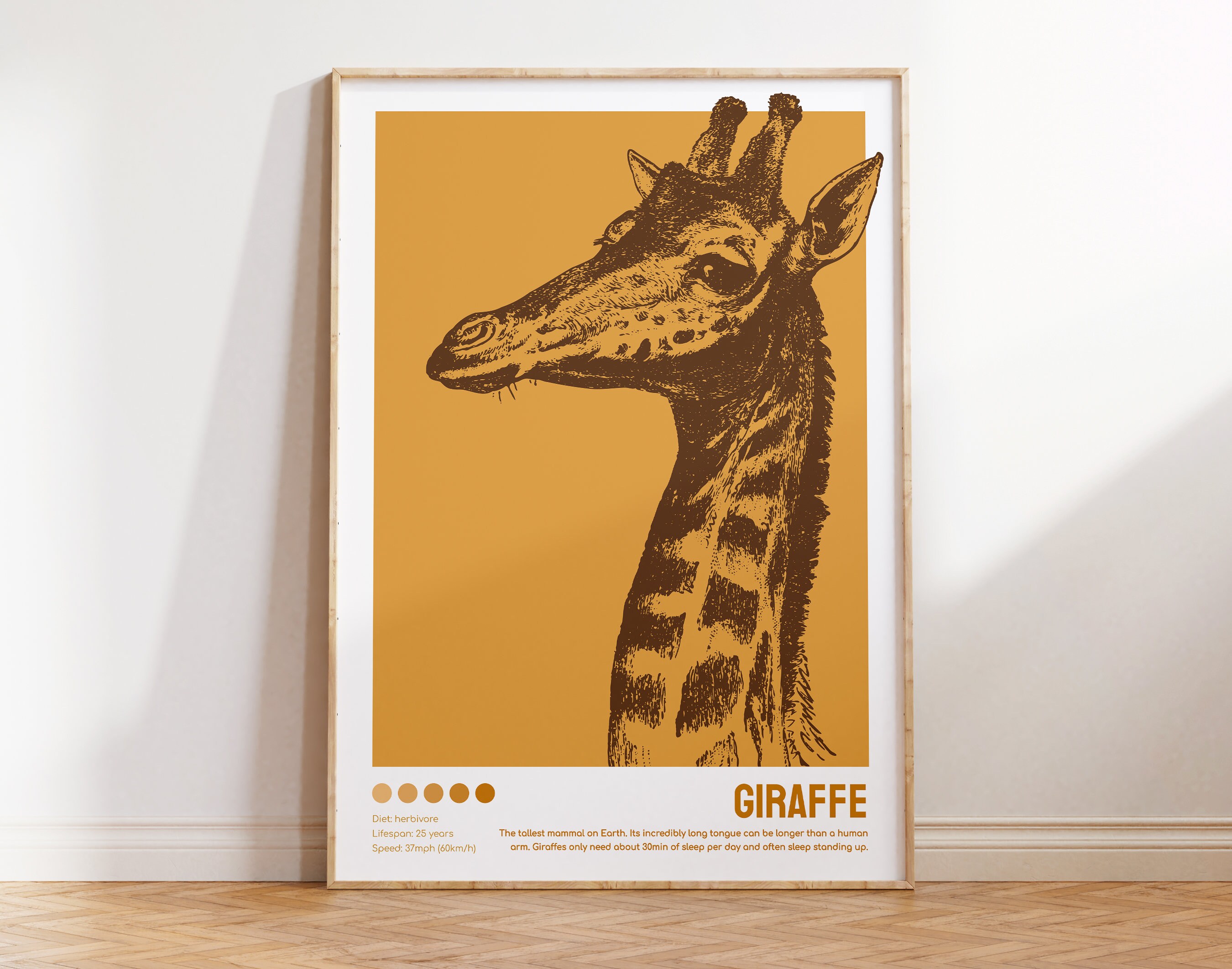 Giraffe Wall Art Giraffe Printable Safari Animals Nursery - Etsy