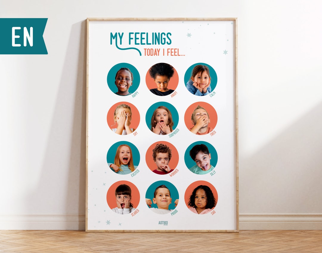 My Feelings Montessori Print, Printable Feeling Chart With Photos ...
