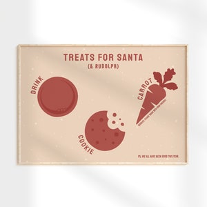 Santa Tray Printable, Santa plate print, Treats for Santa, Carrot for Rudolph, Christmas Digital Download, Santa tray PNG, Cookies for Santa