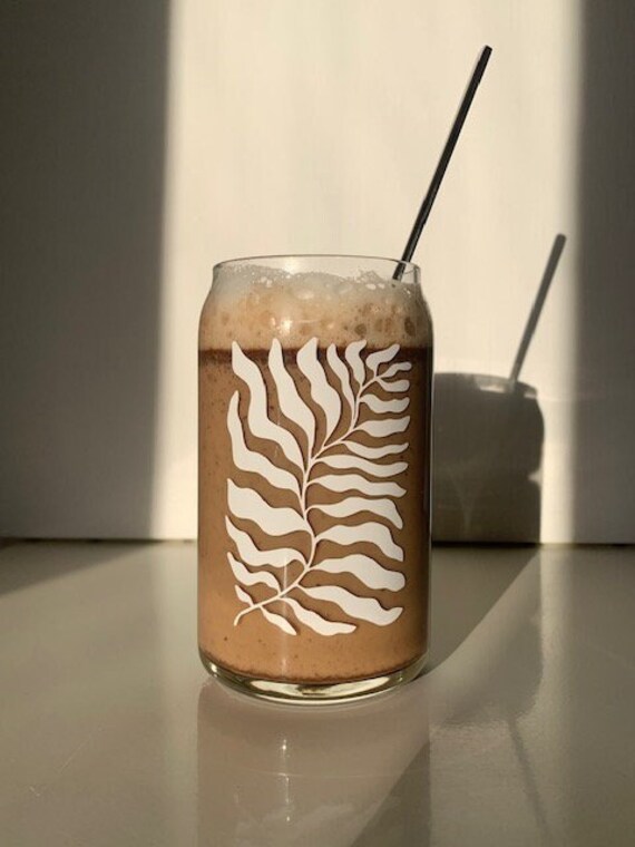 Verre à Café Large Feuilles et Plantes