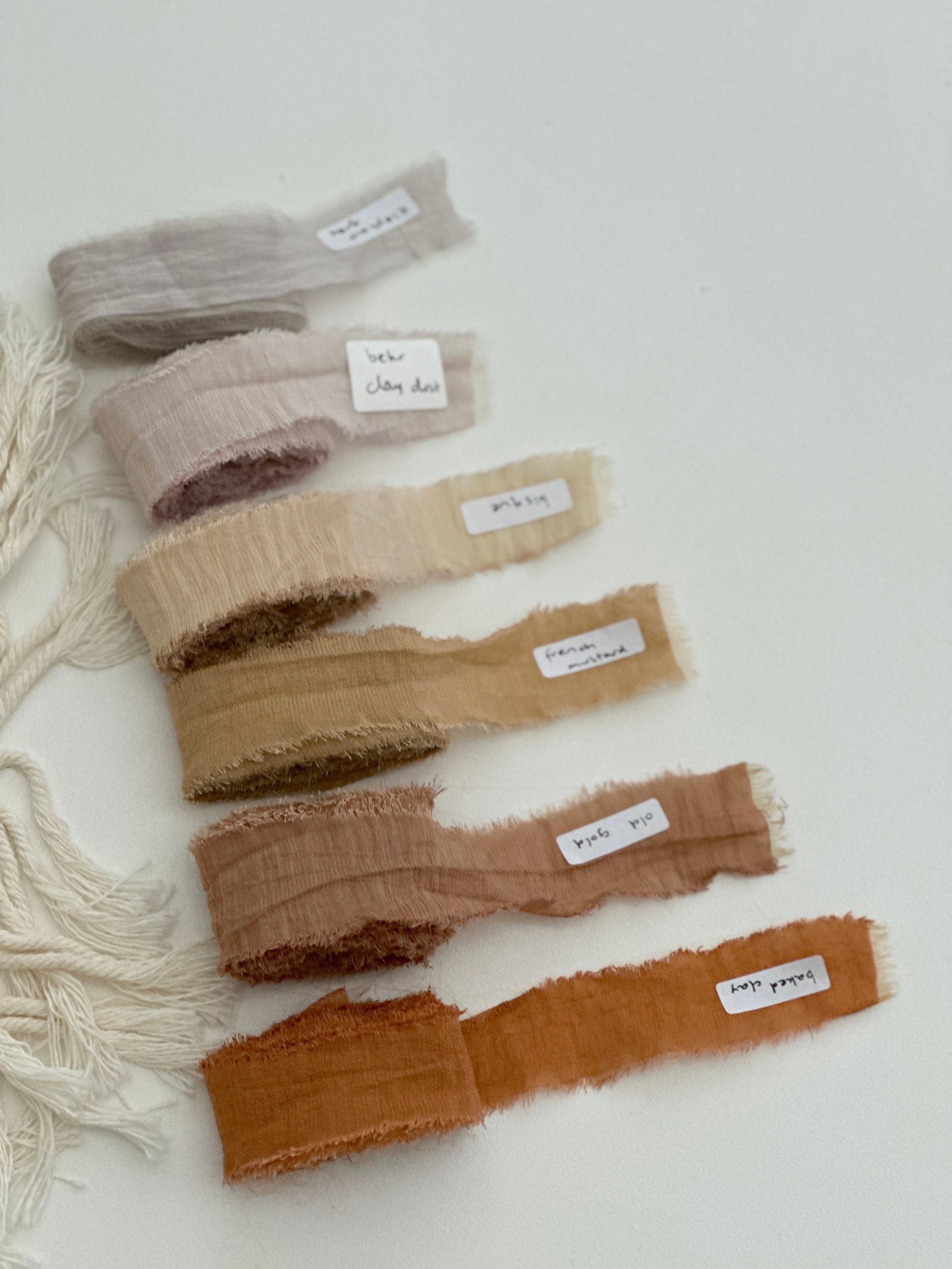 Long Ribbons Intrees 3m Long, Hand Torn 100% COTTON SILK Ribbon for Wedding Events | High ...