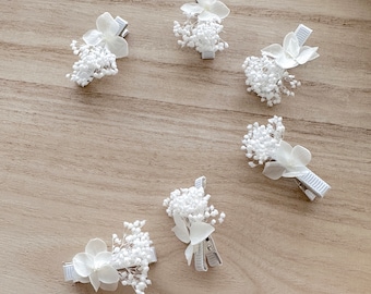 Delicate White Ruffled Lace Flower Hair Clip, Classic  display picture 3