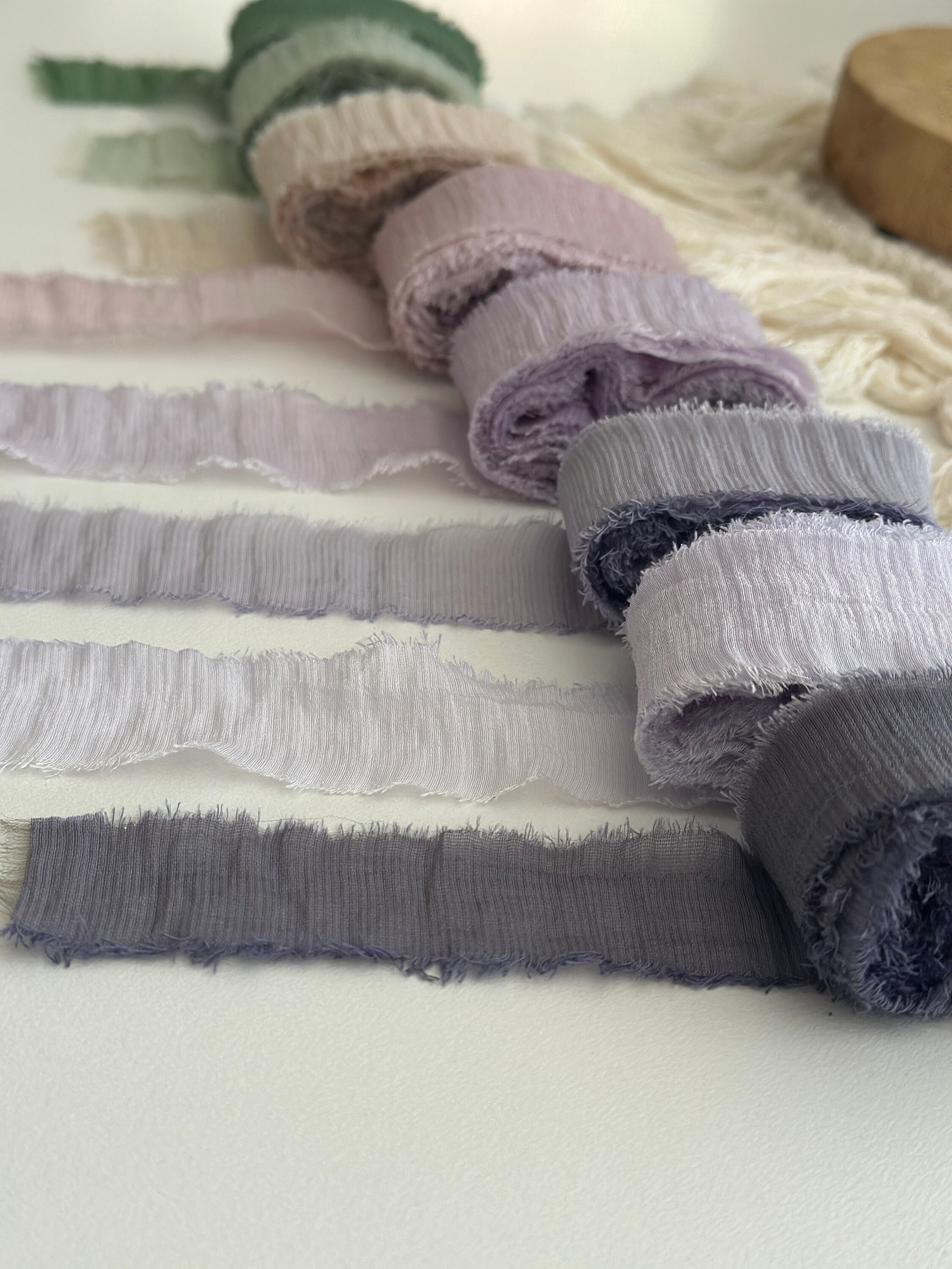3m Long, Hand Torn 100% COTTON SILK Ribbon for Wedding Events | High ...