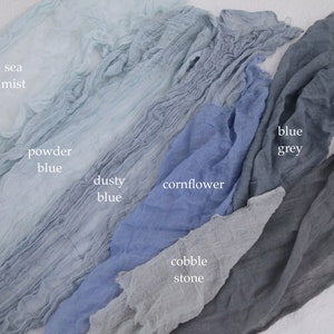 blue | dusty blue | slate | wedding table runner | table decor | gauze table runner | arbour decor | cheesecloth runner | classic | gauze