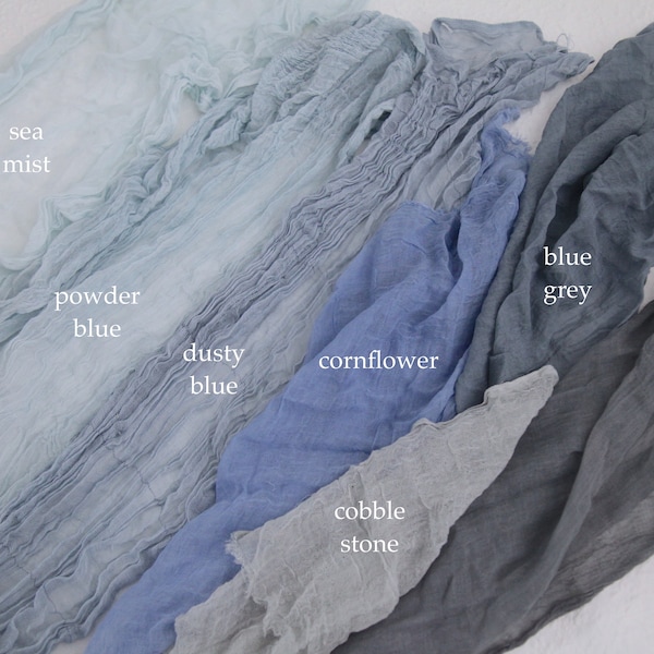 blue | dusty blue | slate | wedding table runner | table decor | gauze table runner | arbour decor | cheesecloth runner | classic | gauze