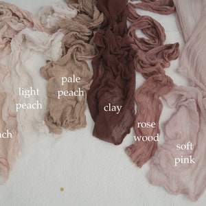 peach | clay | soft pink | wedding table runner | table decor | gauze table runner | rose | arbour decor | cheesecloth runner | boho | rust