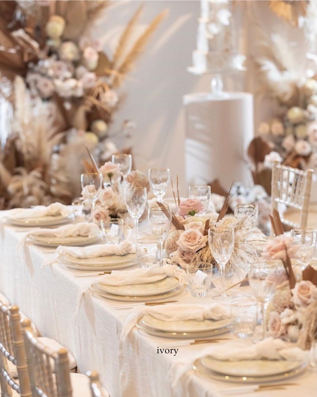 Ivory best sale table runner