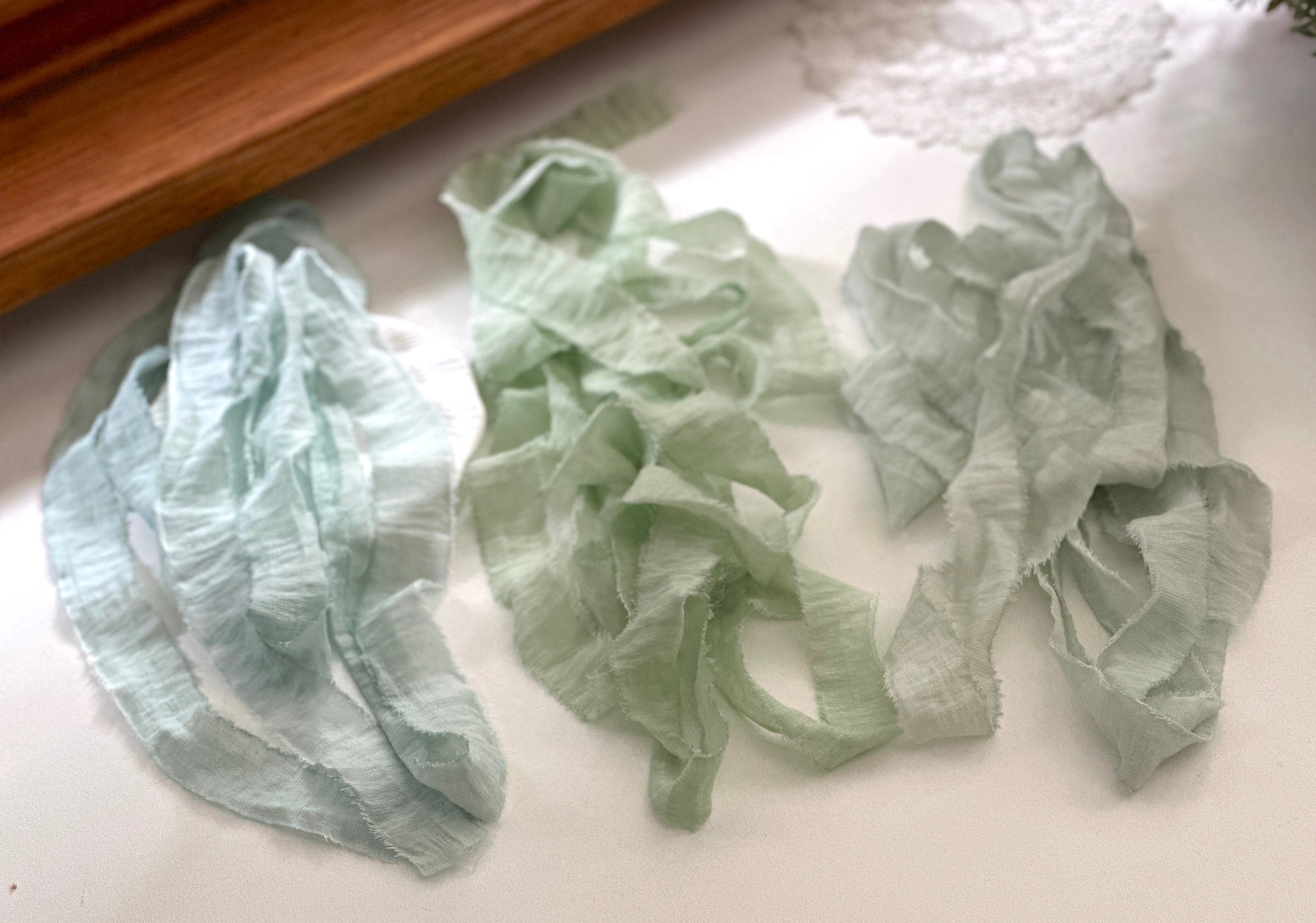 3m Long, Hand Torn 100% COTTON SILK Ribbon for Wedding Events | High ...