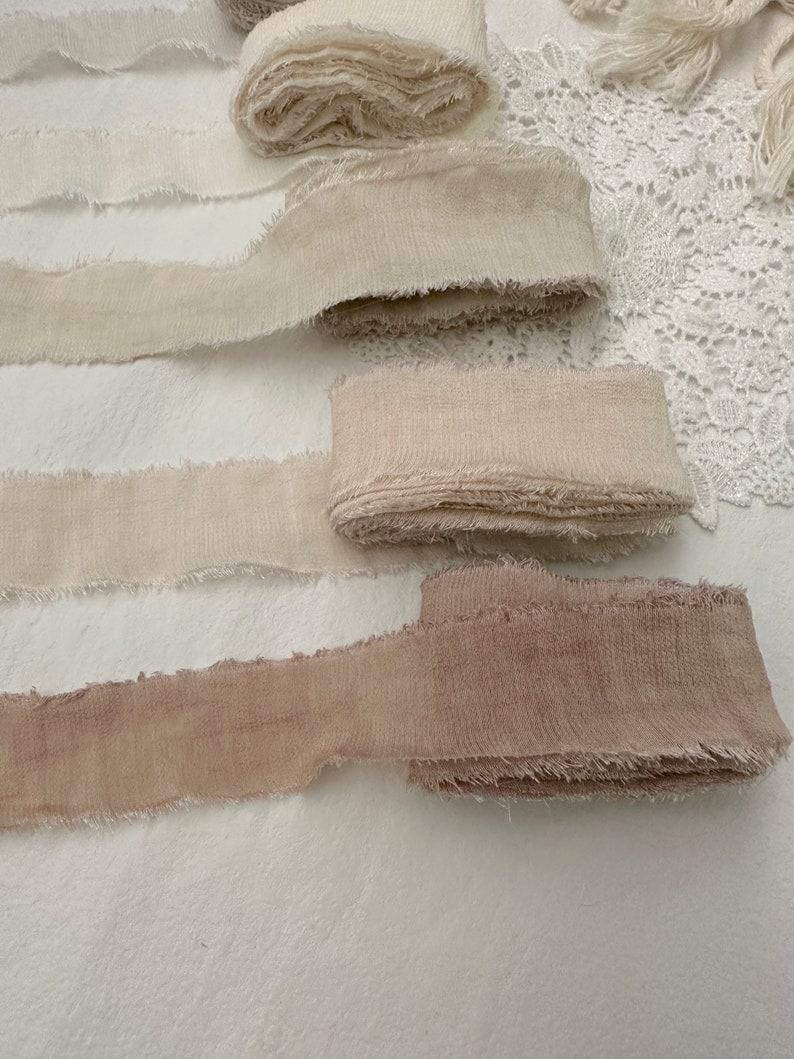 3m Long, Hand Torn 100% COTTON SILK Ribbon for Wedding Events | High ...