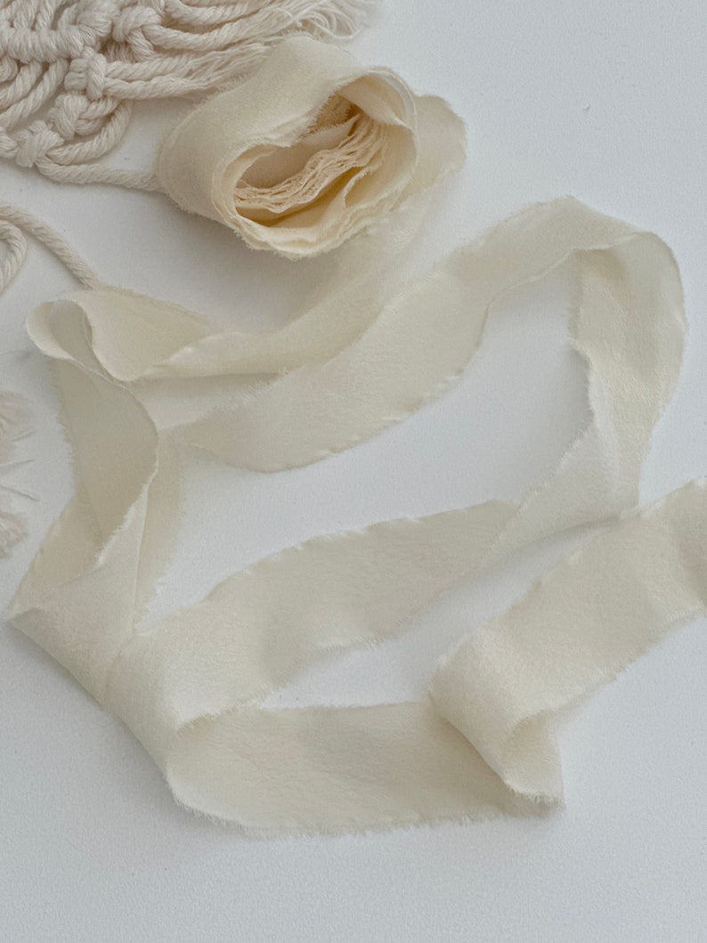 Hand Torn 100% Pure Silk Ribbon for Wedding Events | High End Frayed ...