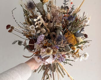 SALE large dried flower bouquet | natural autumn arrangement | orange mustard colours | decor | wedding |organic | everlasting wildflower