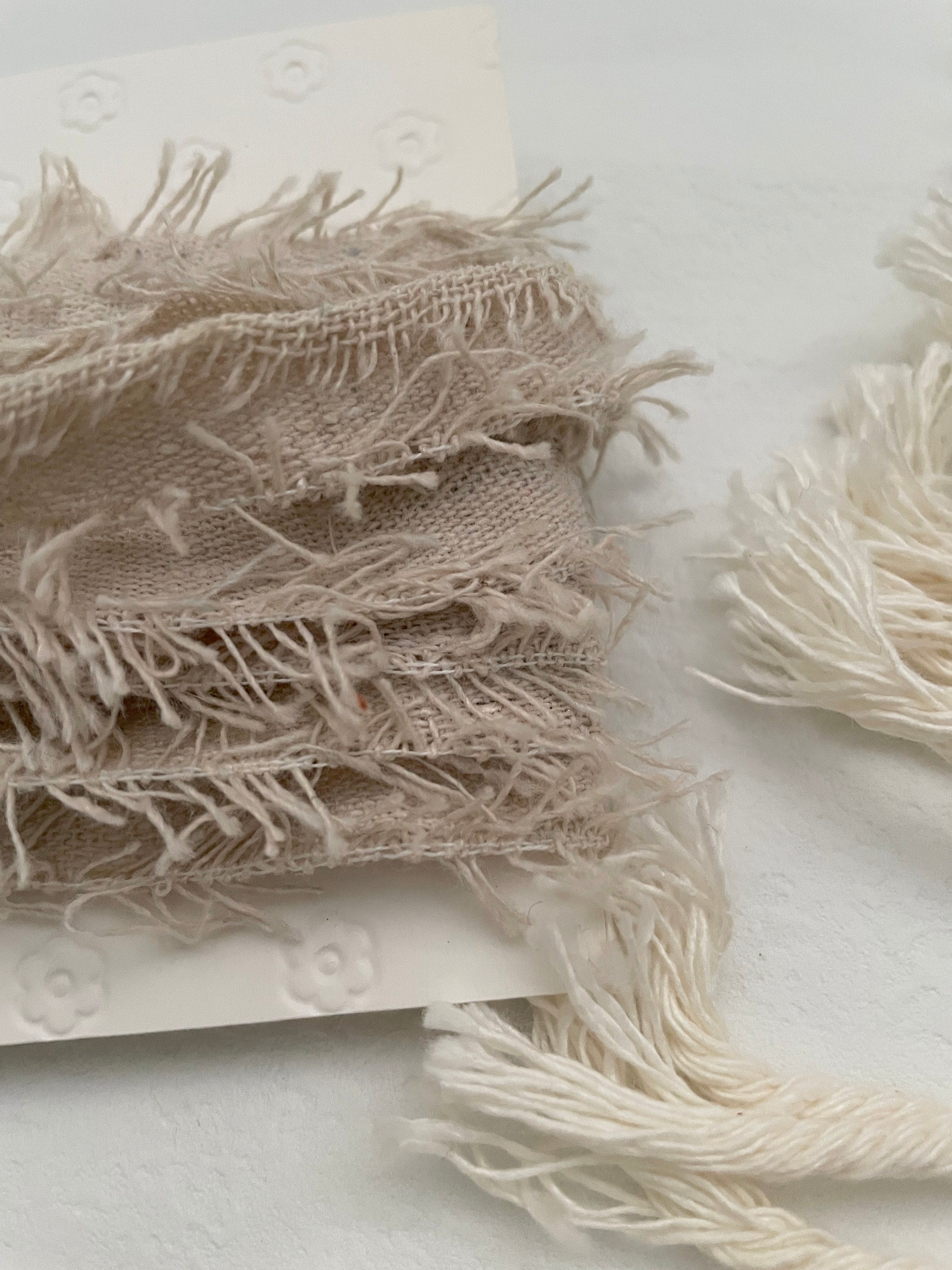 Hand Torn Heavy Cotton Fringed Ribbon for Wedding Events Invitation ...