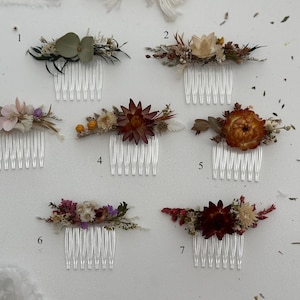 Torkade blommor nyckfull vildblomma mini hårkam eukalyptus prästkrage brud bröllop bröllop hårspänne, läcker evig